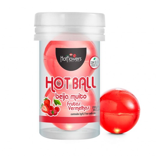 Лубрикант на масляной основе Hot Ball Beija Muito с ароматом ягод (2 шарика по 3 гр.) - HotFlowers - купить с доставкой в Дзержинске