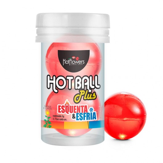 Лубрикант на масляной основе Hot Ball Plus с охлаждающе-разогревающим эффектом (2 шарика по 3 гр.) - HotFlowers - купить с доставкой в Дзержинске