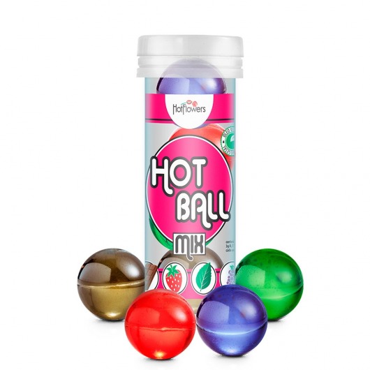 Ароматизированный лубрикант Hot Ball Mix на масляной основе (4 шарика по 3 гр.) - HotFlowers - купить с доставкой в Дзержинске