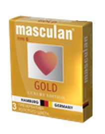 Презервативы Masculan Ultra Gold с золотым напылением и ароматом ванили - 3 шт. - Masculan - купить с доставкой в Дзержинске