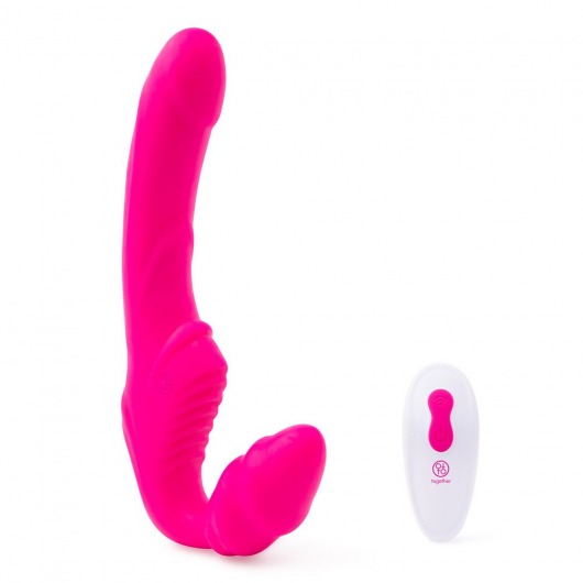 Розовый безремневой страпон на радиоуправлении Strapless Together - 22 см. - Together Toy - купить с доставкой в Дзержинске