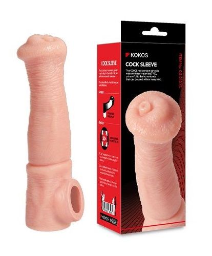 Телесная фантазийная насадка на член Cock Sleeve Size L - KOKOS - в Дзержинске купить с доставкой