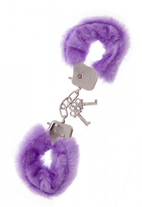 Фиолетовые меховые наручники METAL HANDCUFF WITH PLUSH LAVENDER - Dream Toys - купить с доставкой в Дзержинске