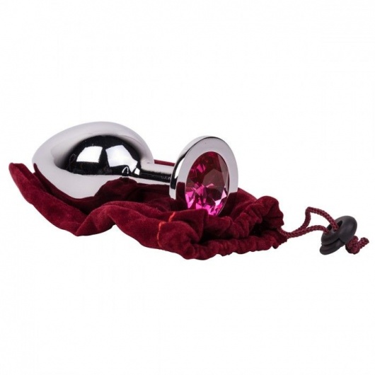 Большой стальной плаг с розовым кристаллом Pink Bubble Gum - 9,5 см. - Erotic Fantasy - купить с доставкой в Дзержинске
