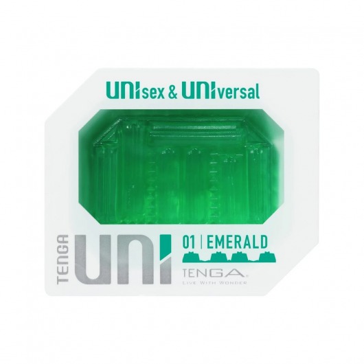 Зеленый мастурбатор-стимулятор Tenga Uni Emerald - Tenga - в Дзержинске купить с доставкой