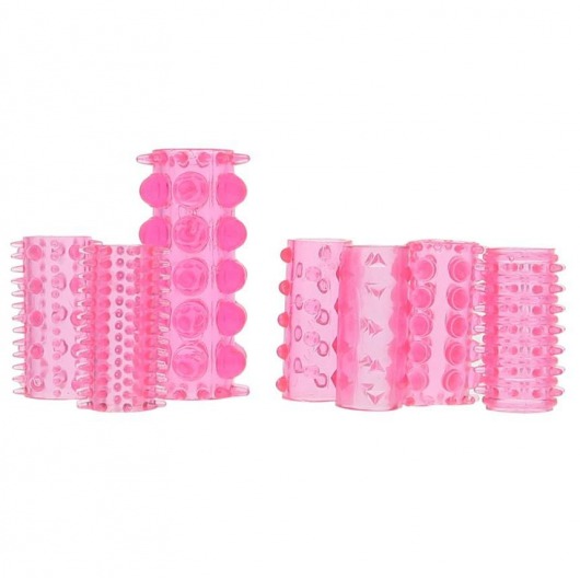 Набор из 7 розовых насадок на пенис ONE-A-DAY PENIS SLEEVES PINK - Seven Creations - в Дзержинске купить с доставкой