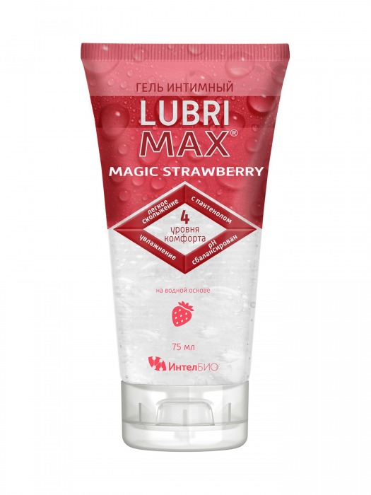 Интимный гель-смазка на водной основе Lubrimax Magic Strawberry - 75 мл. - ИнтелБИО - купить с доставкой в Дзержинске