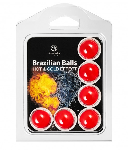 Набор из 6 шариков с массажным маслом Brazilian Balls с охлаждающим и разогревающим эффектом - Secret Play - купить с доставкой в Дзержинске