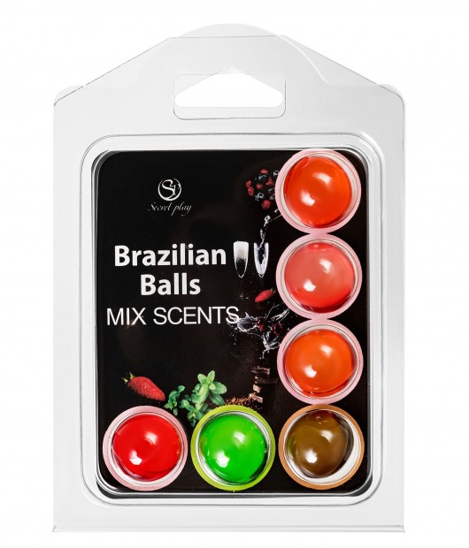 Набор из 6 шариков с ароматизированными массажными маслами Brazilian Balls - Secret Play - купить с доставкой в Дзержинске