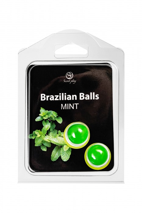 Набор из 2 шариков с массажным маслом Brazilian Balls с ароматом мяты - Secret Play - купить с доставкой в Дзержинске