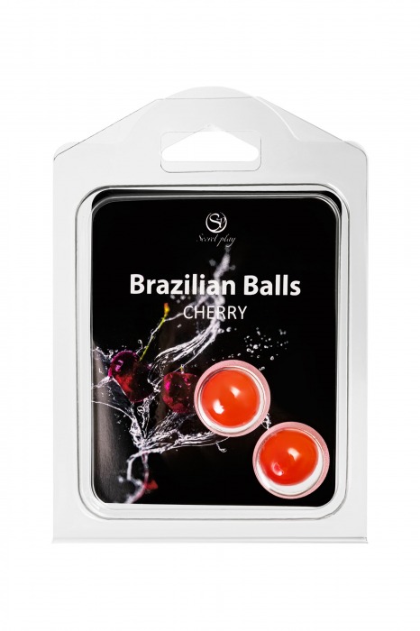 Набор из 2 шариков с массажным маслом Brazilian Balls с ароматом вишни - Secret Play - купить с доставкой в Дзержинске