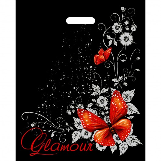 Черный пакет Glamour с вырубной ручкой (38х47 см) - Сима-Ленд - купить с доставкой в Дзержинске