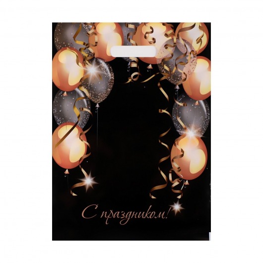 Пакет с вырубной ручкой и принтом в виде шариков (30х40 см) - Сима-Ленд - купить с доставкой в Дзержинске