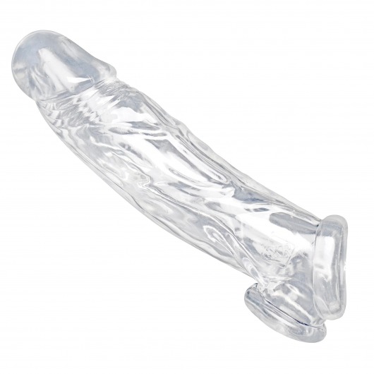 Прозрачная насадка для увеличения члена Realistic Clear Penis Enhancer and Ball Stretcher - 20,3 см. - XR Brands - в Дзержинске купить с доставкой