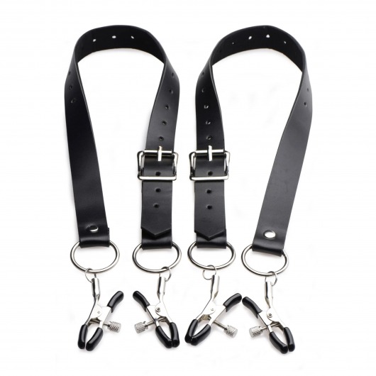 Ремни с зажимами для половых губ Spread Labia Spreader Straps with Clamps - XR Brands - купить с доставкой в Дзержинске