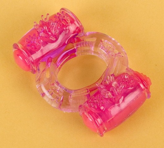 Фиолетовое виброкольцо с двумя вибропульками - Toyfa Basic - в Дзержинске купить с доставкой