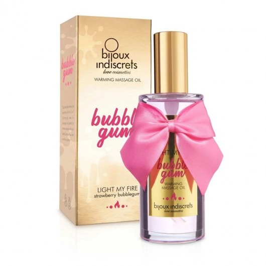Разогревающее массажное масло Light My Fire Bubble Gum с ароматом бабл-гам - 100 мл. - Bijoux Indiscrets - купить с доставкой в Дзержинске