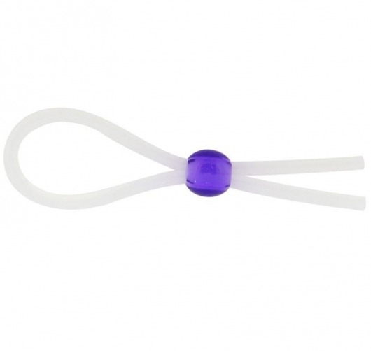 Прозрачное лассо с фиолетовой бусиной SILICONE COCK RING WITH BEAD LAVENDER - NMC - в Дзержинске купить с доставкой