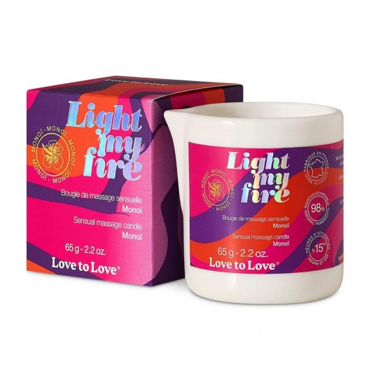 Массажная свеча Light My Fire с ароматом моной - 80 мл. - Love to Love - купить с доставкой в Дзержинске