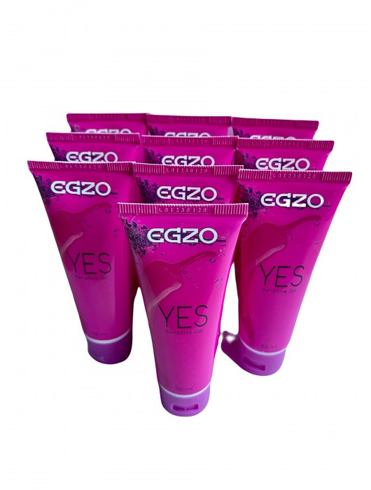 Набор из 10 согревающих лубрикантов на водной основе Egzo Yes (по 50 мл.) - EGZO - купить с доставкой в Дзержинске