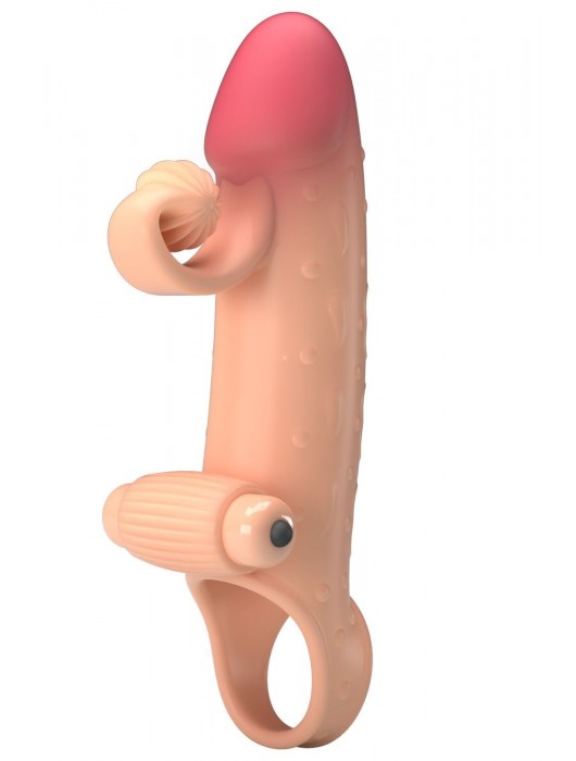 Телесная вибронасадка на пенис с подхватом мошонки - 20 см. - Baile - в Дзержинске купить с доставкой