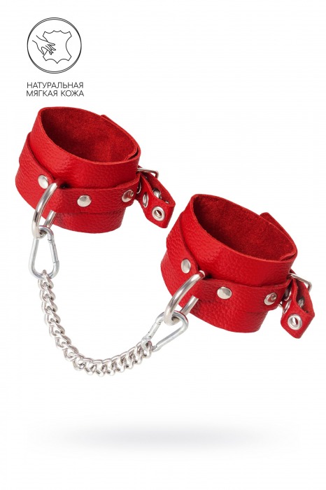 Красные мягкие кожаные оковы с люверсами - Pecado - купить с доставкой в Дзержинске
