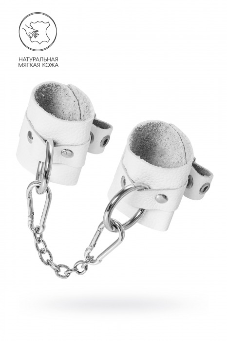 Белые мягкие кожаные наручники с люверсами - Pecado - купить с доставкой в Дзержинске
