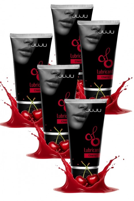 Набор из 5 съедобных лубрикантов JUJU со вкусом вишни - JuJu - купить с доставкой в Дзержинске