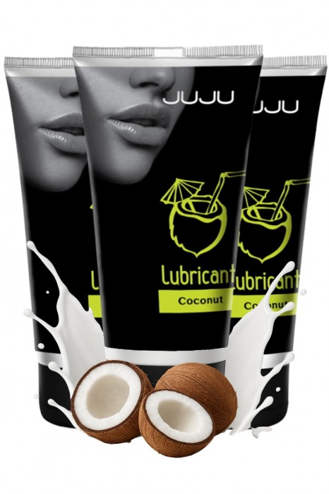 Набор из 3 съедобных лубрикантов JUJU со вкусом кокоса - JuJu - купить с доставкой в Дзержинске
