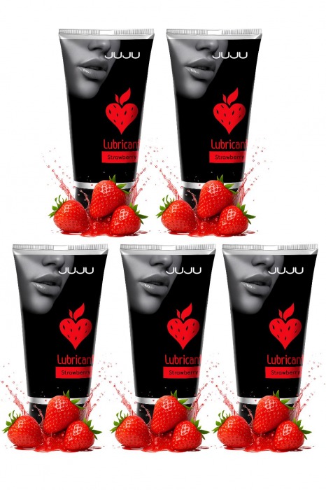 Набор из 5 съедобных лубрикантов JUJU со вкусом клубники - JuJu - купить с доставкой в Дзержинске