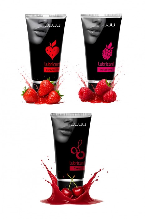 Набор из 3 съедобных лубрикантов JUJU (клубника, малина, вишня) - JuJu - купить с доставкой в Дзержинске