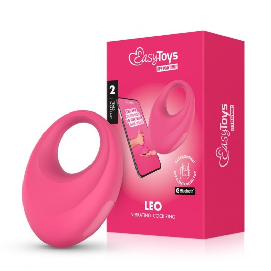 Розовое интерактивное эрекционное виброкольцо Leo - Easy toys - в Дзержинске купить с доставкой