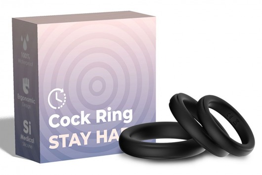 Набор из 3 черных эрекционных колец Stay Hard - Boys of Toys - в Дзержинске купить с доставкой