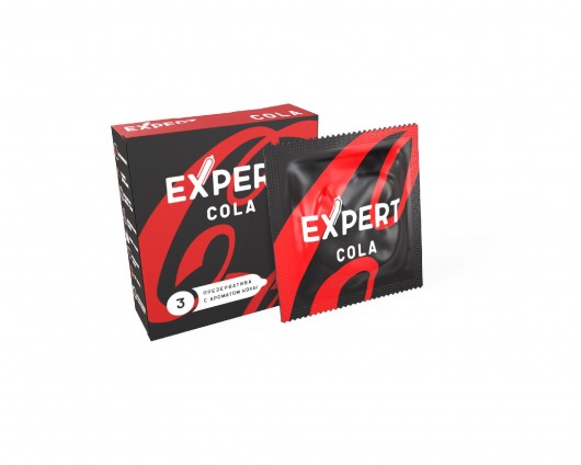 Презервативы с ароматом колы Expert Cola - 3 шт. - Expert - купить с доставкой в Дзержинске