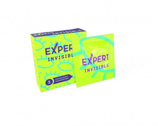 Ультратонкие презервативы Expert Invisible - 3 шт. - Expert - купить с доставкой в Дзержинске