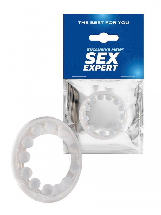 Эрекционное кольцо со стимулирующими шариками на поверхности - Sex Expert - в Дзержинске купить с доставкой