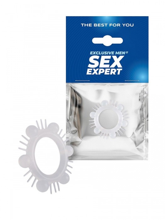 Эластичное эрекционное кольцо с шипиками и шариками - Sex Expert - в Дзержинске купить с доставкой