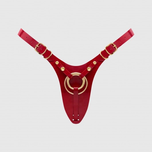 Красный пояс для фиксации насадок Strap-On-Me Leatherette Harness Fabulous - Strap-on-me - купить с доставкой в Дзержинске