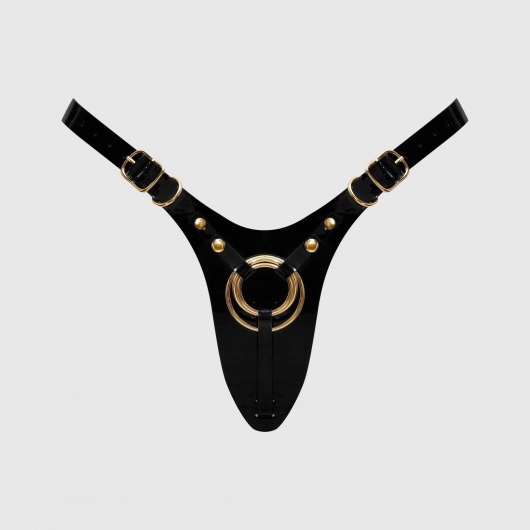 Черный пояс для фиксации насадок Strap-On-Me Leatherette Harness Fabulous - Strap-on-me - купить с доставкой в Дзержинске