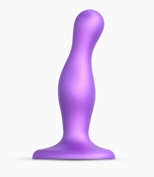 Фиолетовая насадка Strap-On-Me Dildo Plug Curvy size S - Strap-on-me - купить с доставкой в Дзержинске