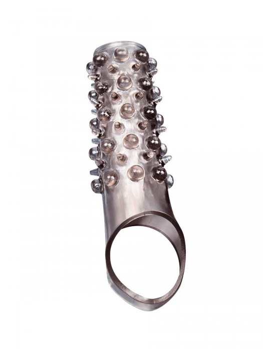 Дымчатая насадка на пенис с шипами и выпуклостями - 12 см. - Sex Expert - в Дзержинске купить с доставкой