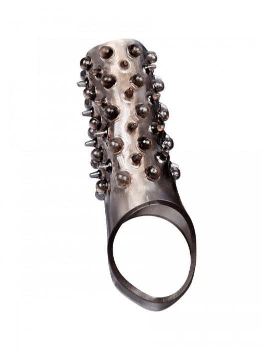 Дымчатая насадка на пенис с шипами и выпуклостями - 12,5 см. - Sex Expert - в Дзержинске купить с доставкой