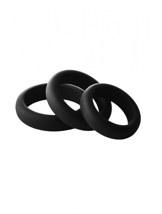 Набор из 3 черных эрекционных колец Smooth Silicone Cockring Pack - Dream Toys - в Дзержинске купить с доставкой