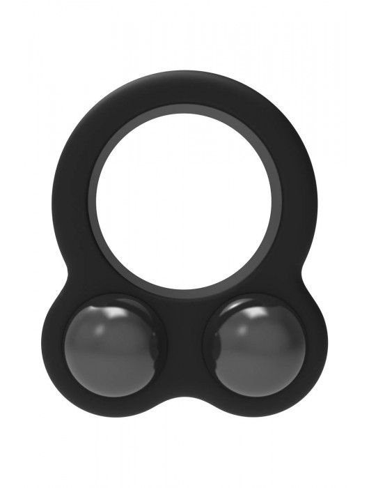 Черное эрекционное кольцо с утяжелителями Cockring Dual Weight - Dream Toys - в Дзержинске купить с доставкой