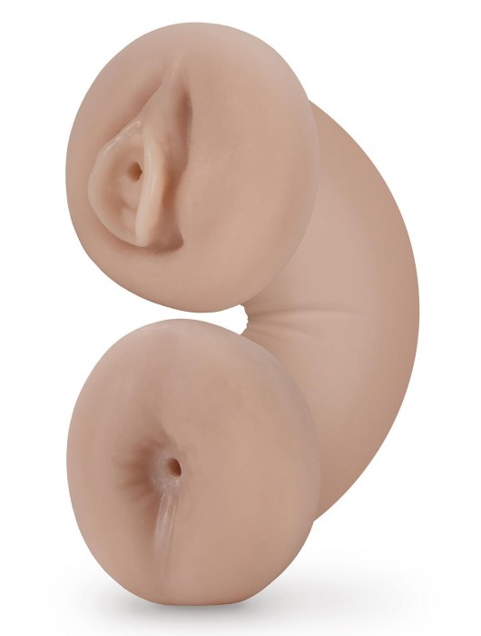 Телесный люминесцентный двусторонний мастурбатор Tasha - Blush Novelties - в Дзержинске купить с доставкой