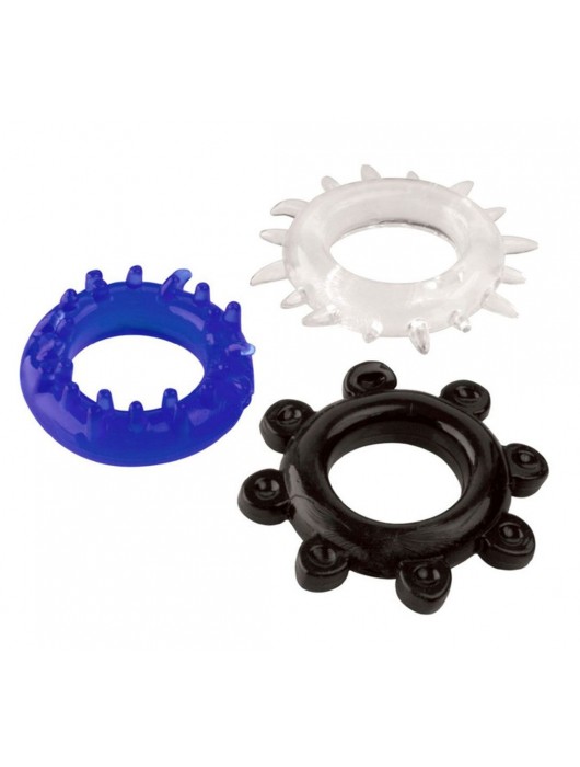 Набор из 3 эрекционных колец разного цвета и рельефа - Boys of Toys - в Дзержинске купить с доставкой