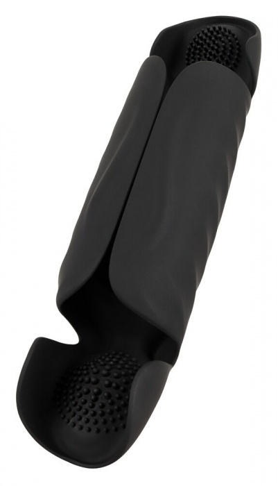 Черный вибромастурбатор с трехточечной стимуляцией Penis Trainer with 3 Point Stimulation - Orion - в Дзержинске купить с доставкой