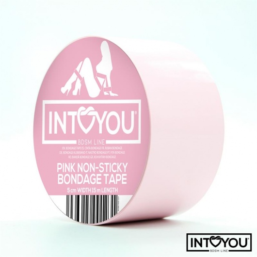 Розовый скотч для фиксации Non-Sticky Bondage Tape - 15 м. - Intoyou - купить с доставкой в Дзержинске
