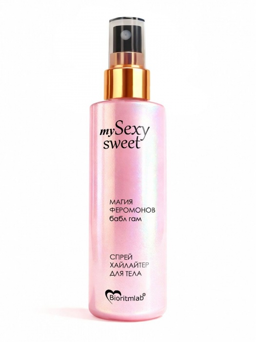 Спрей хайлайтер для тела Sexy Sweet с ароматом бабл-гам, шиммером и феромонами - 200 мл. -  - Магазин феромонов в Дзержинске