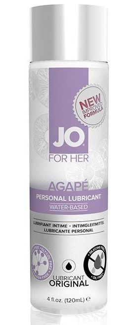 Женский лубрикант на водной основе JO AGAPE LUBRICANT ORIGINAL - 120 мл. - System JO - купить с доставкой в Дзержинске